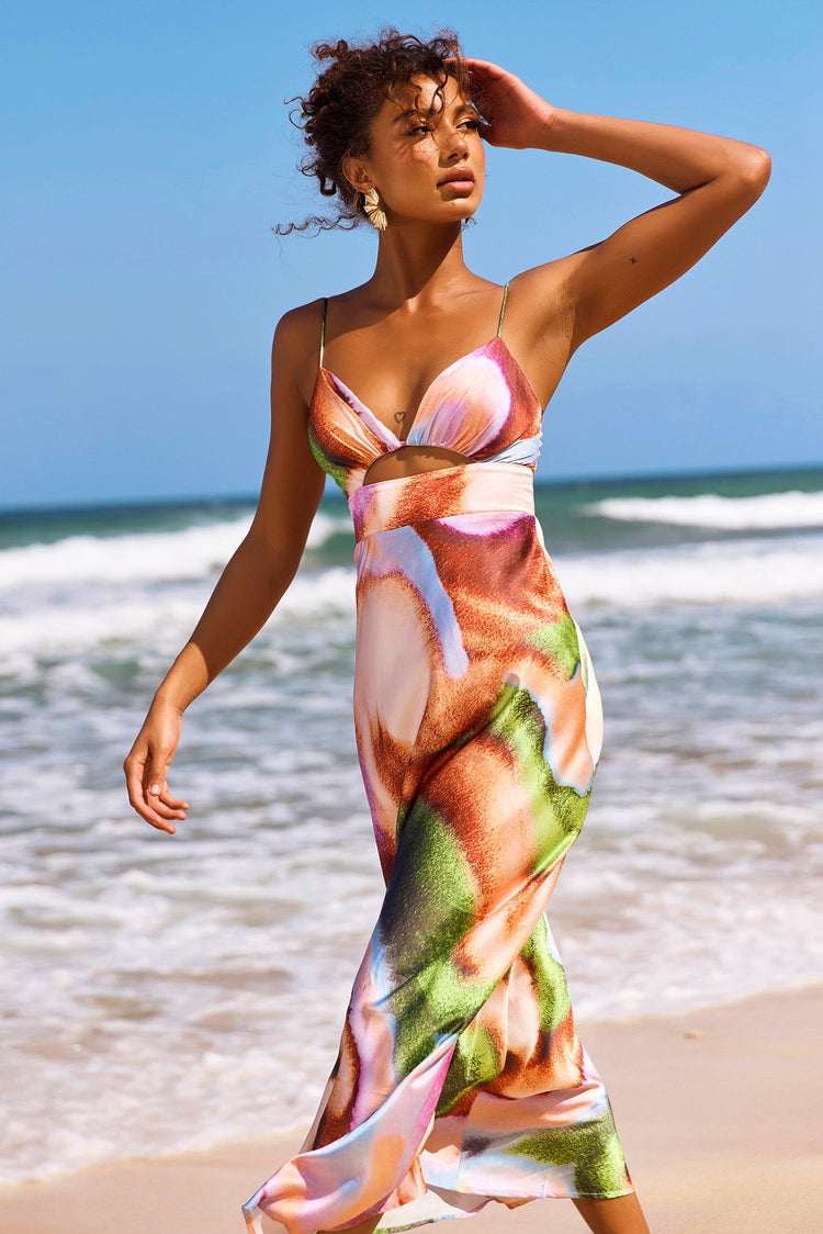 Name Me Maxi Dress - Orange Multi for women