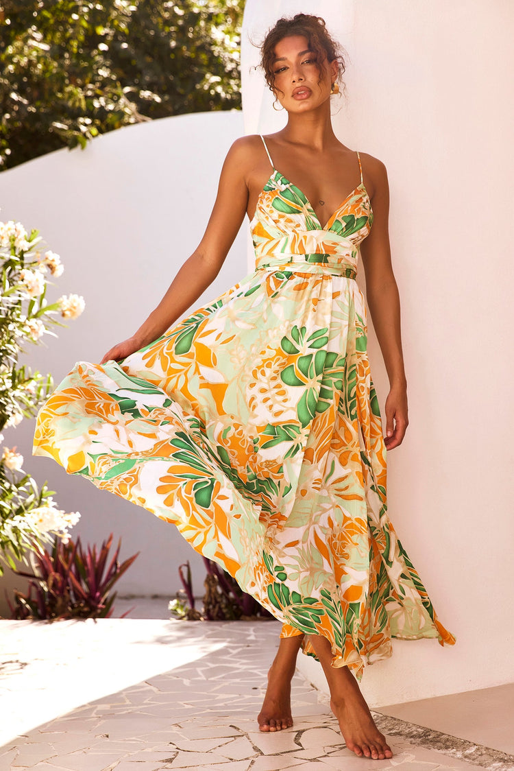 New Fantasy Maxi Dress - Green Multi for women
