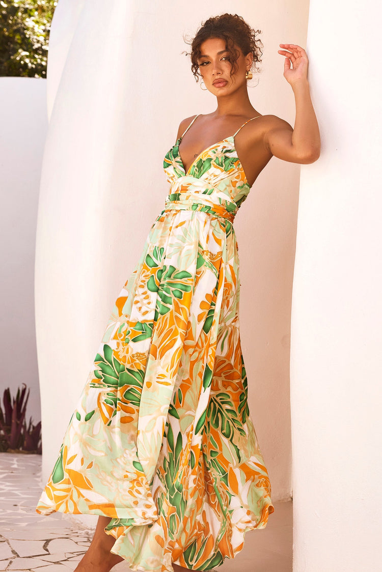 New Fantasy Maxi Dress - Green Multi for women