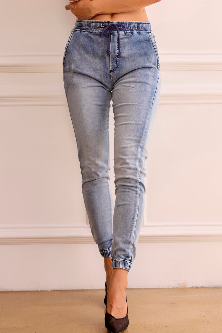 New State Denim Jogger - Washed Blue for women
