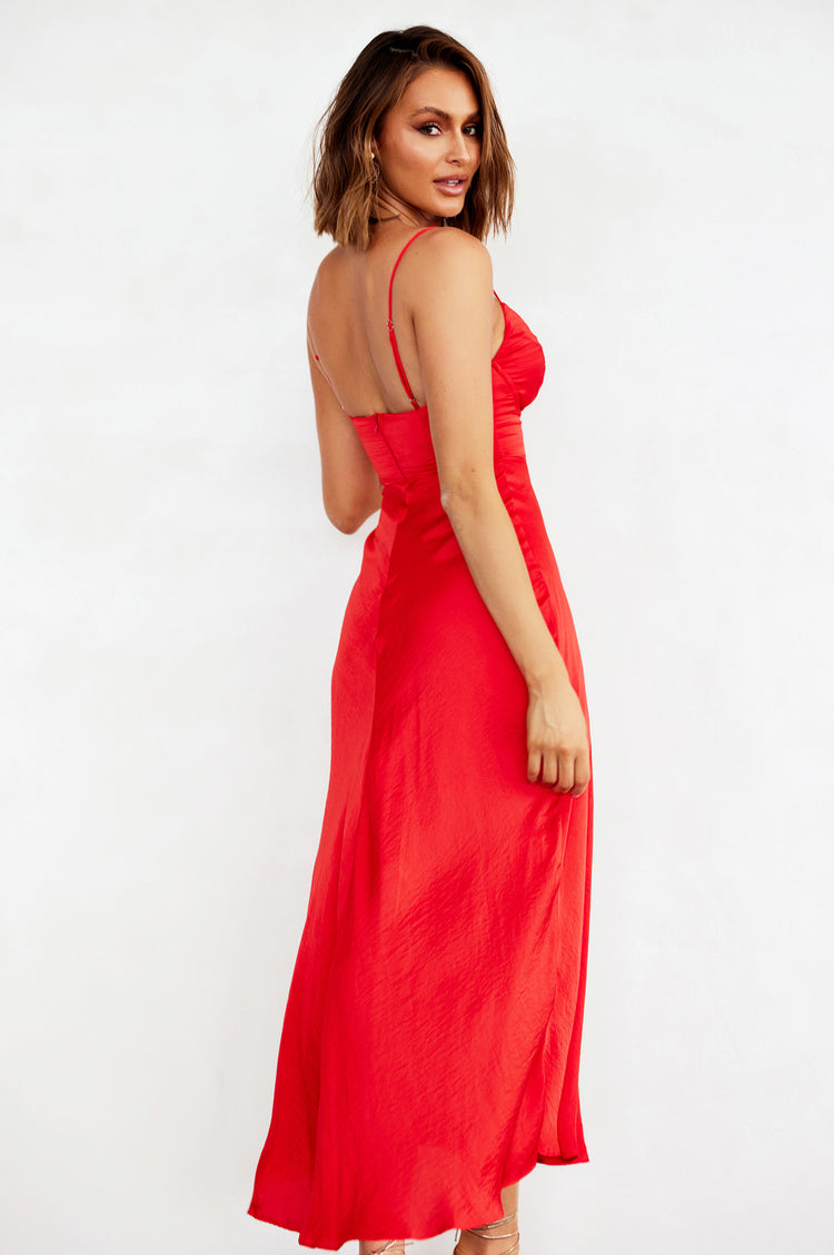 Night In August Midi Dress - Red for women