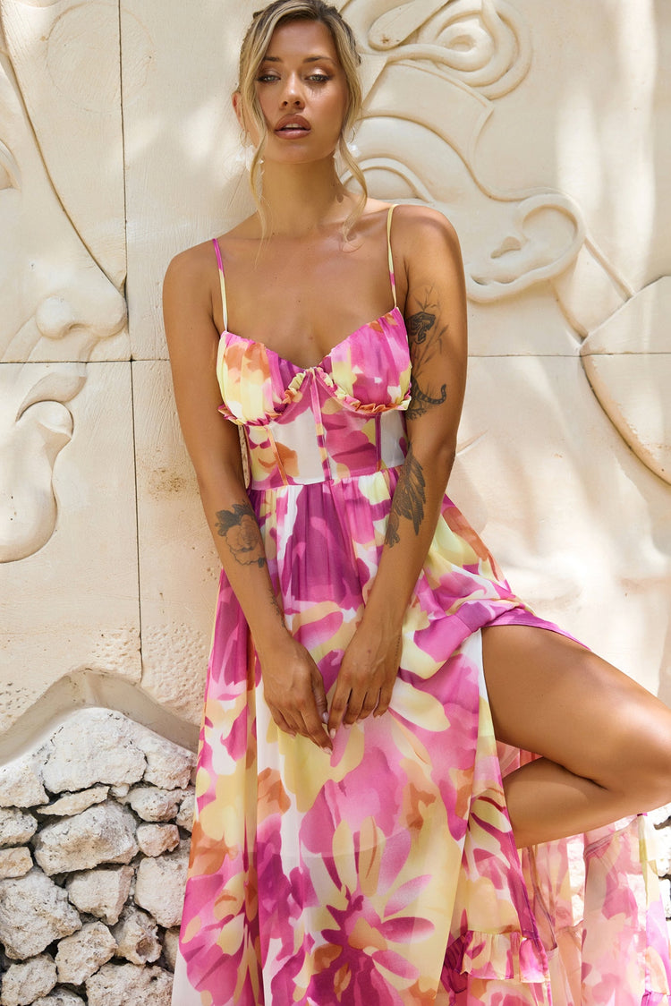 Nightcap Maxi Dress - Pink Multi for women