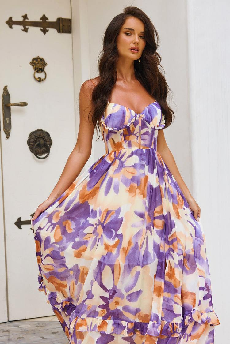 Nightcap Maxi Dress - Purple Multi for women