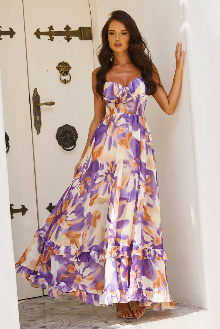 Nightcap Maxi Dress - Purple Multi for women