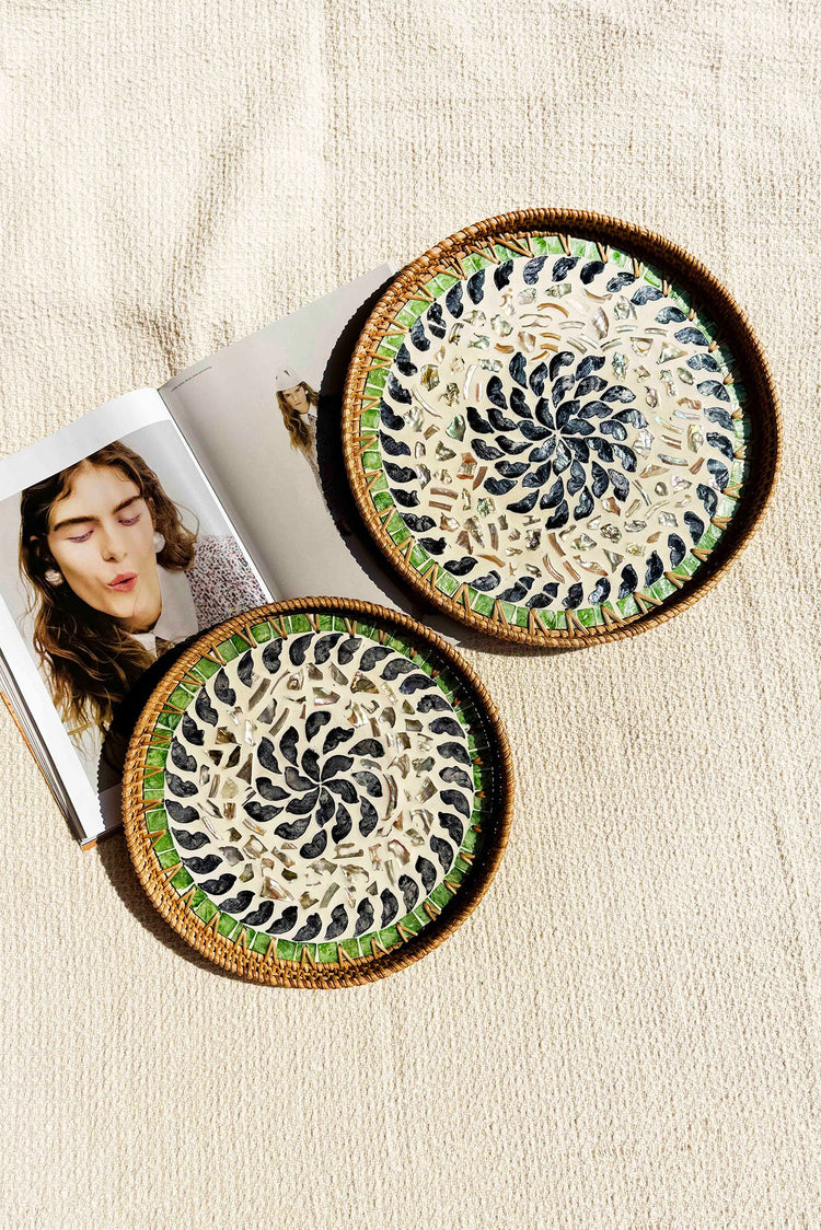 Ocean Sparkle Tray Set - Blue for women