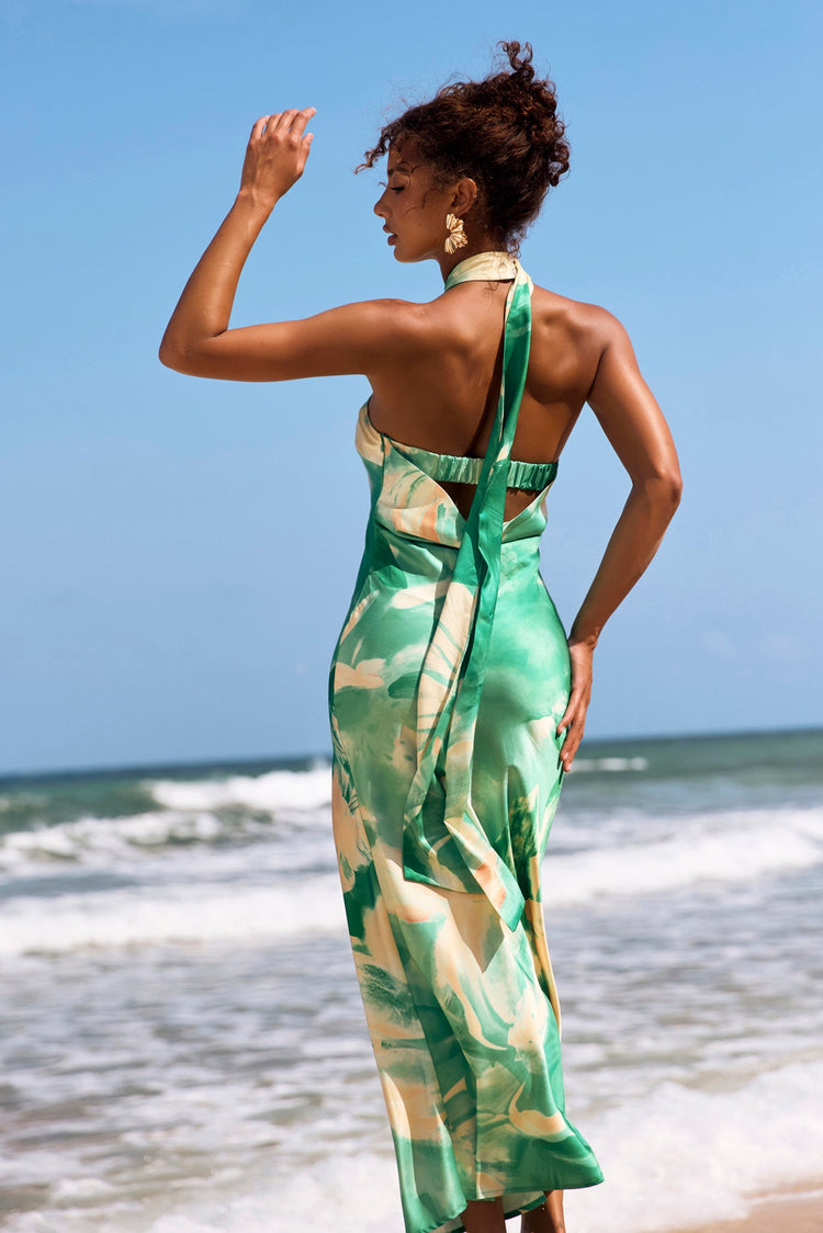 On The Dance Floor Maxi Dress - Green Multi for women