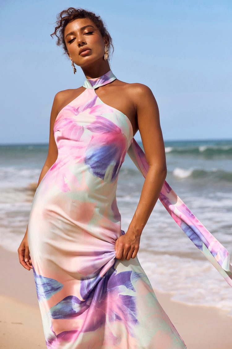 On The Dance Floor Maxi Dress - Purple Multi for women