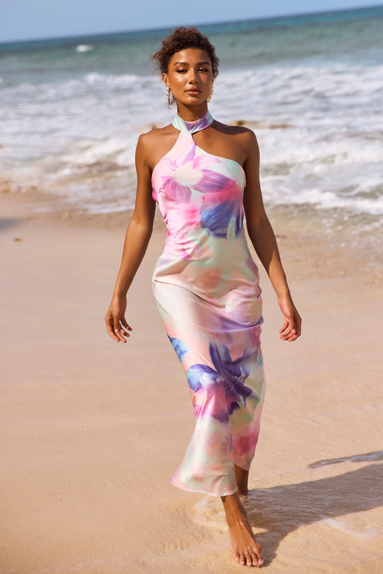 On The Dance Floor Maxi Dress - Purple Multi for women