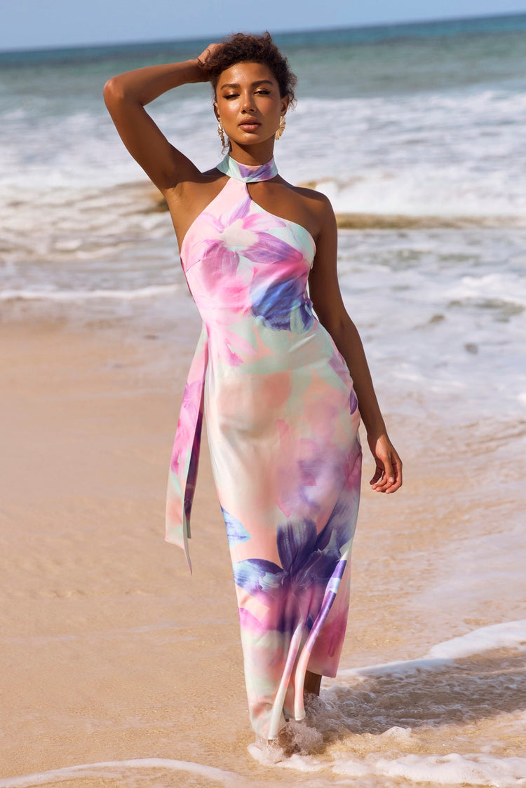 On The Dance Floor Maxi Dress - Purple Multi for women