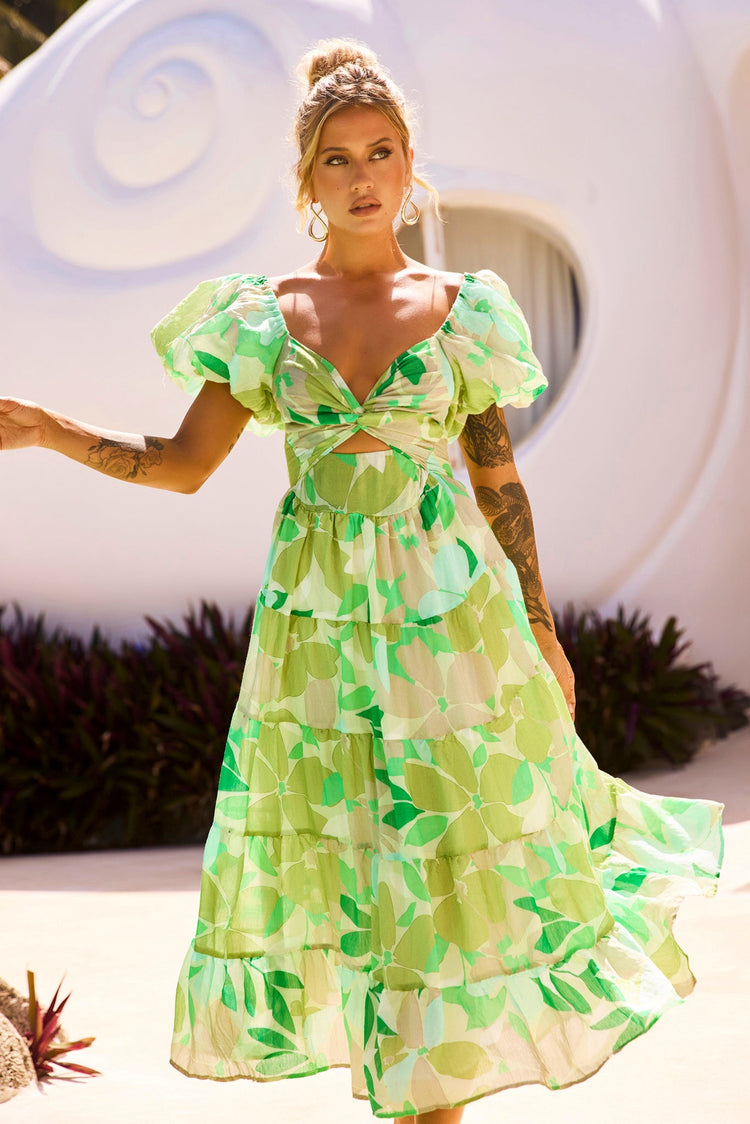 One Clover Midi Dress - Green for women