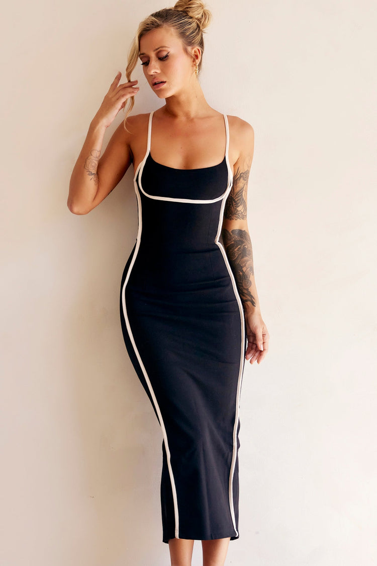 One Delia Midi Dress - Black for women