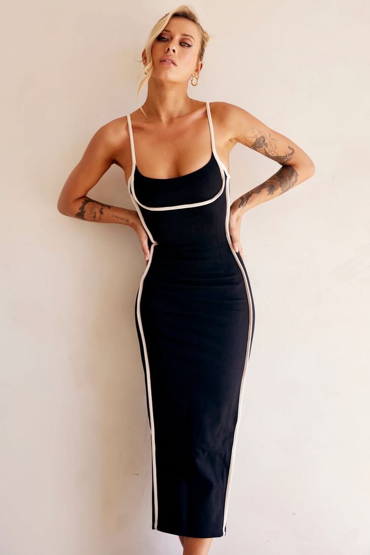 One Delia Midi Dress - Black for women