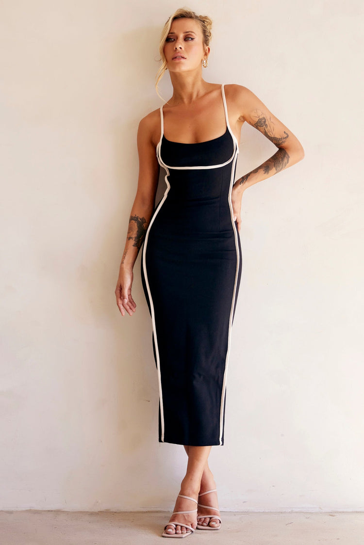 One Delia Midi Dress - Black for women