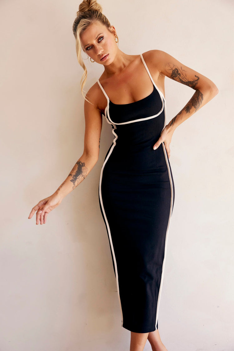 One Delia Midi Dress - Black for women