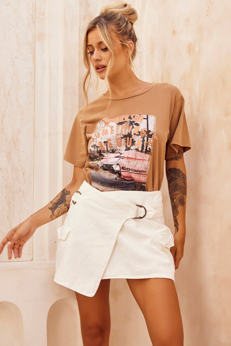 One To Want Mini Skirt - White for women