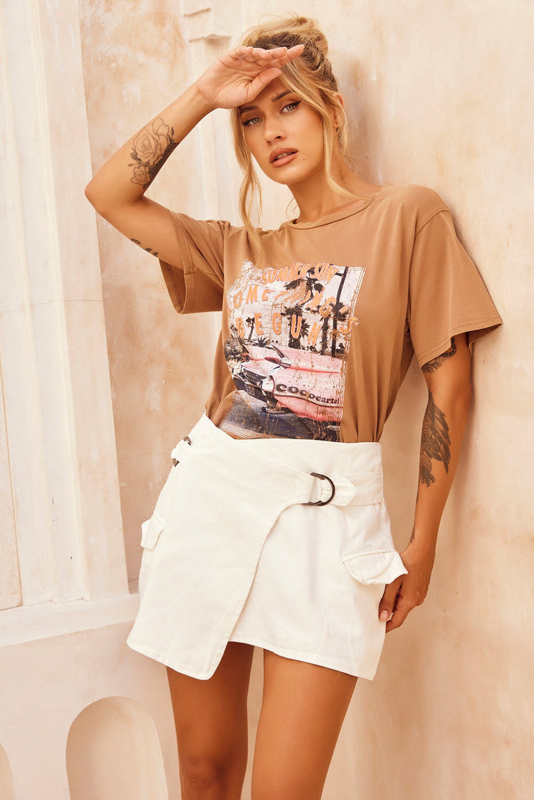 One To Want Mini Skirt - White for women