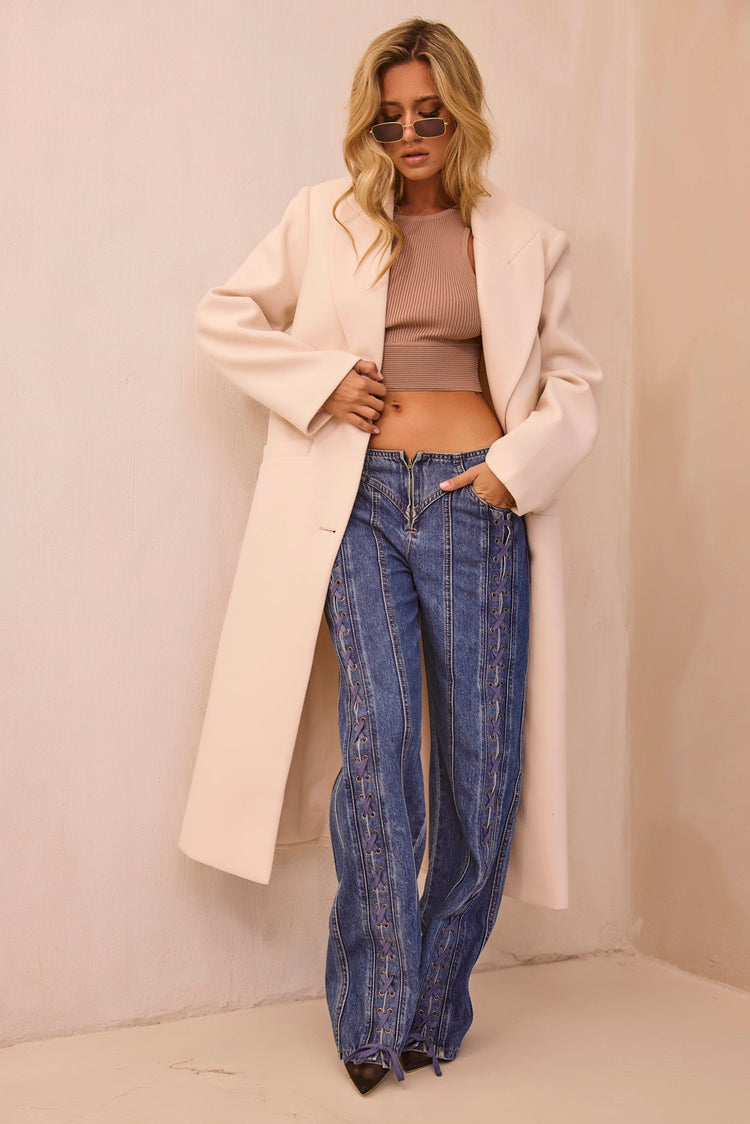 Opal Swing Coat - Cream for women