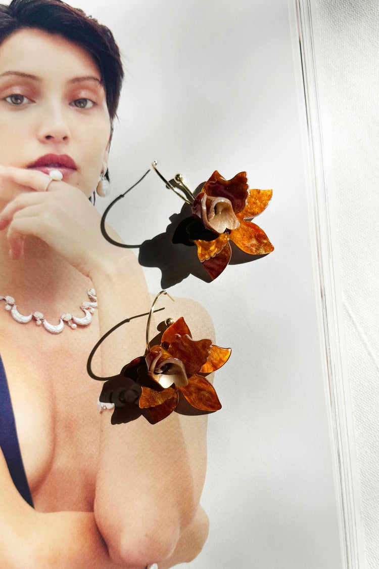 Orchid Glow Earrings - Brown for women