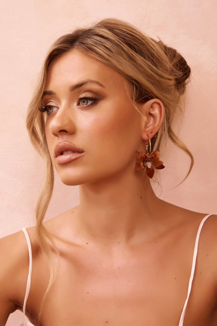 Orchid Glow Earrings - Brown for women