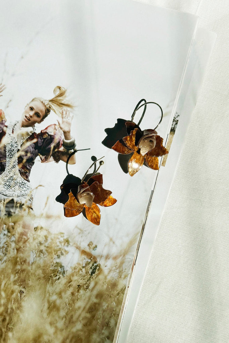 Orchid Glow Earrings - Brown for women