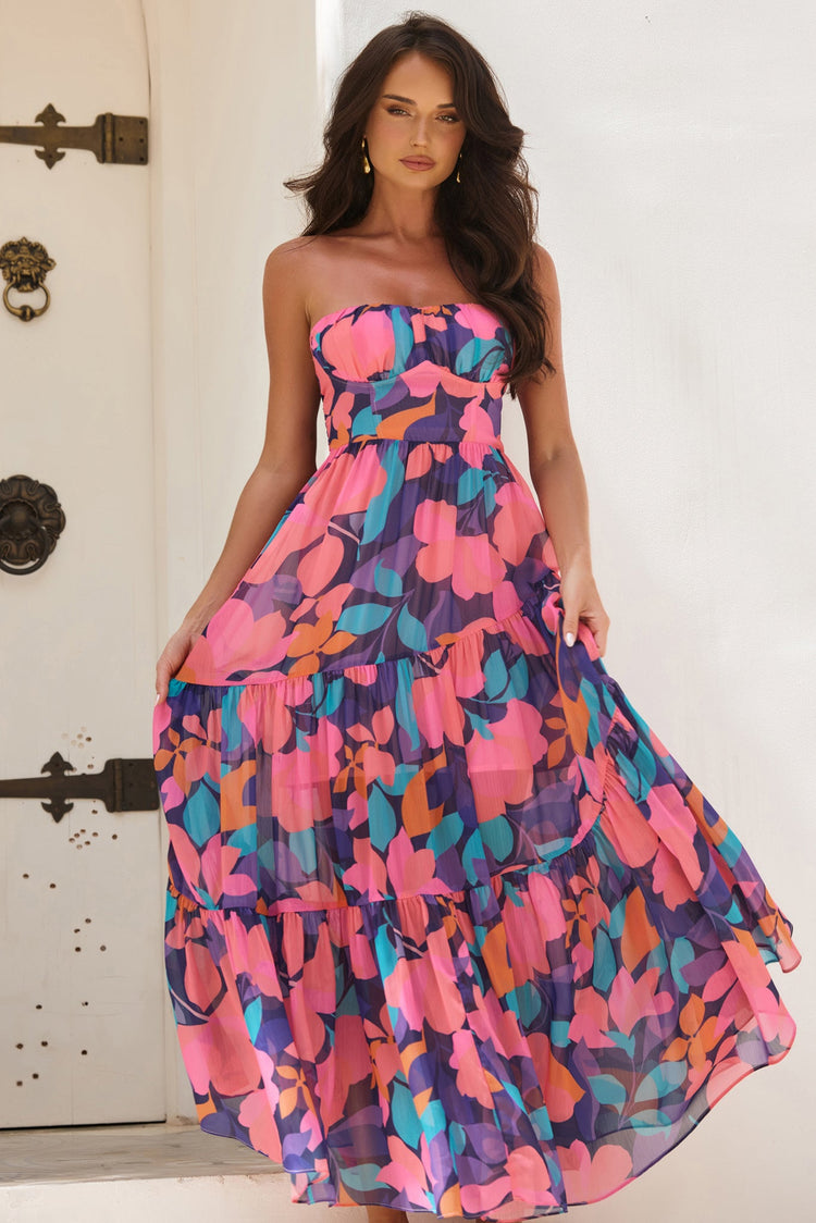 Outta Here Maxi Dress - Purple Multi for women