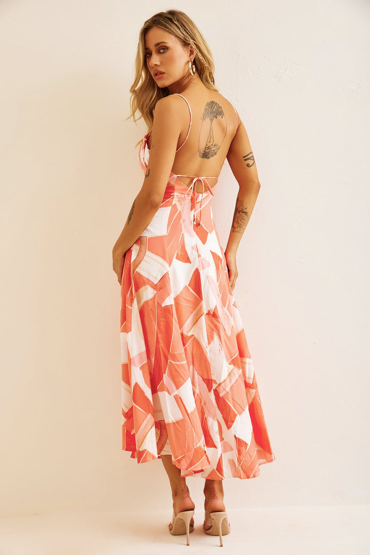 Pay Off Midi Dress - Coral for women