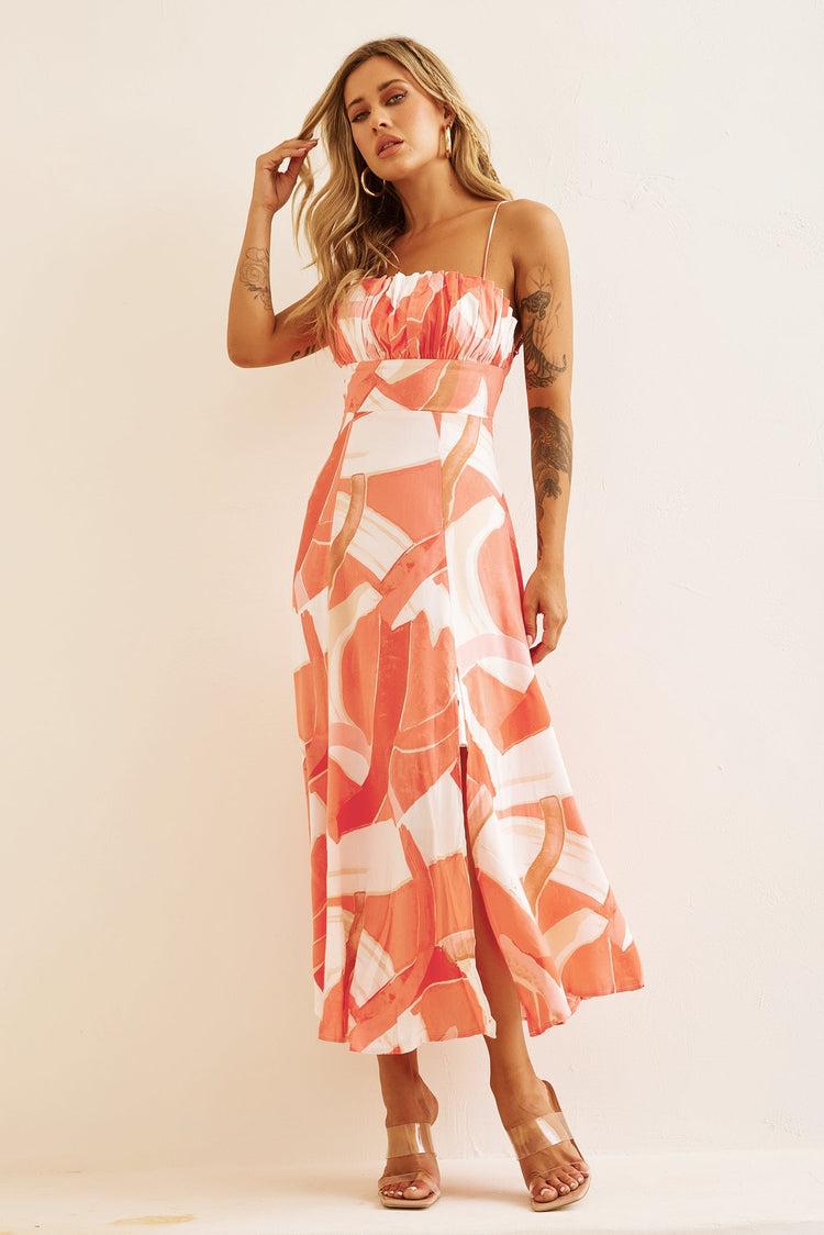 Pay Off Midi Dress - Coral for women