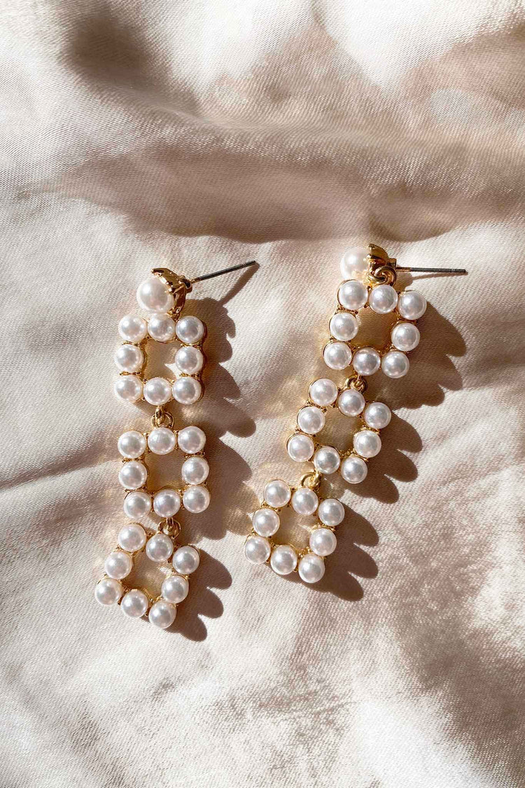 Pearl Eternity Pave Drop Earrings for women