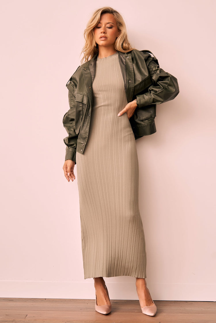 Penny Vegan Leather Jacket - Moss for women