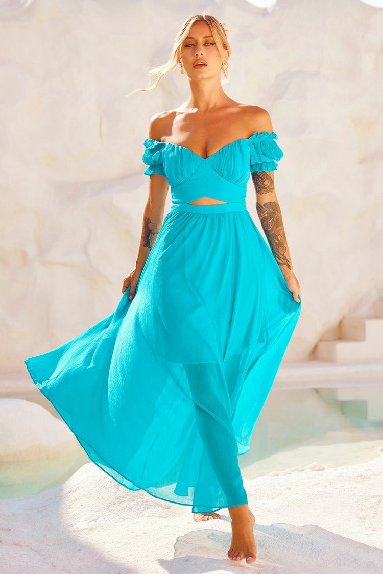 Perfect Storm Maxi Dress - Aqua for women