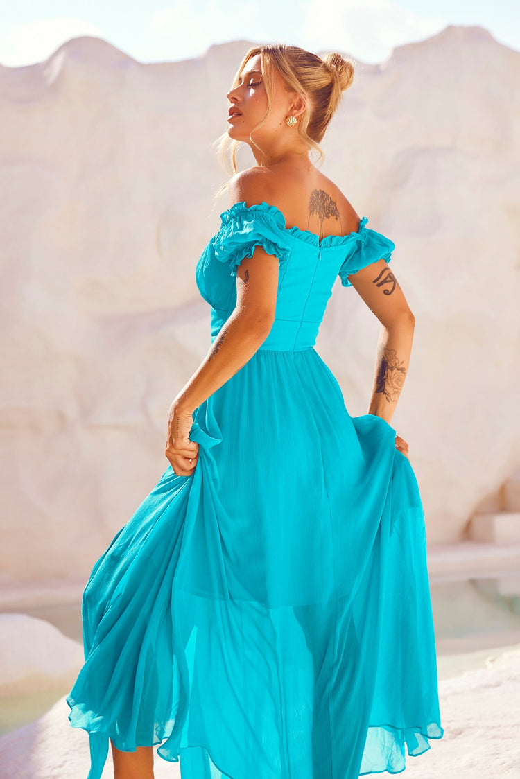 Perfect Storm Maxi Dress - Aqua for women
