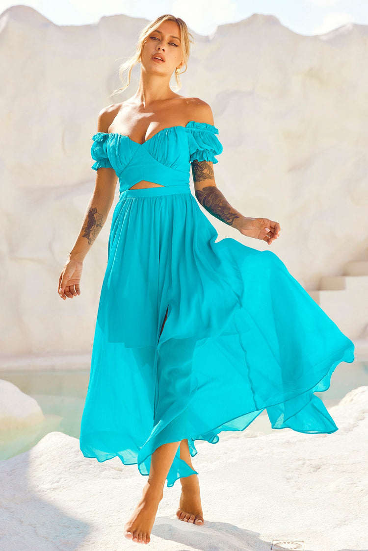 Perfect Storm Maxi Dress - Aqua for women