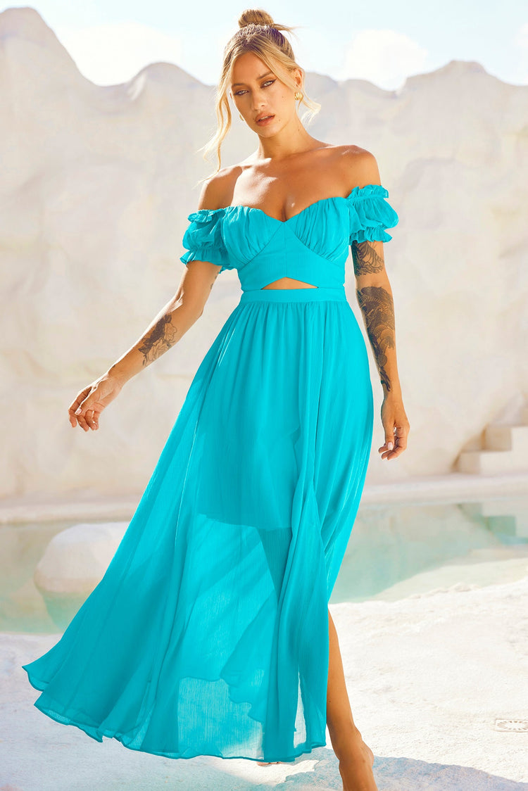Perfect Storm Maxi Dress - Aqua for women