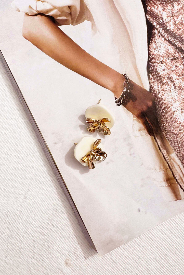 Petal Muse Earrings - White for women