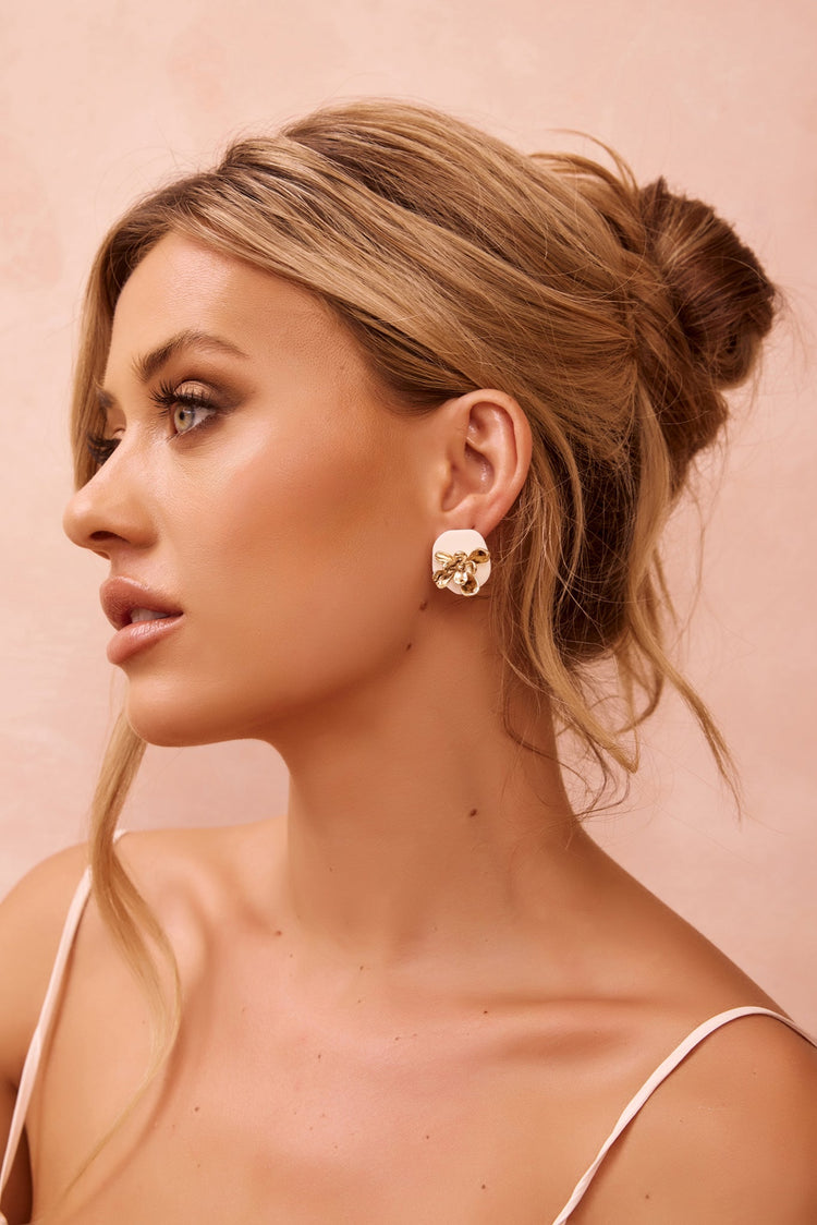 Petal Muse Earrings - White for women