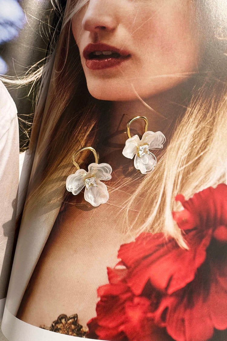 Petals of Light Earrings - White for women