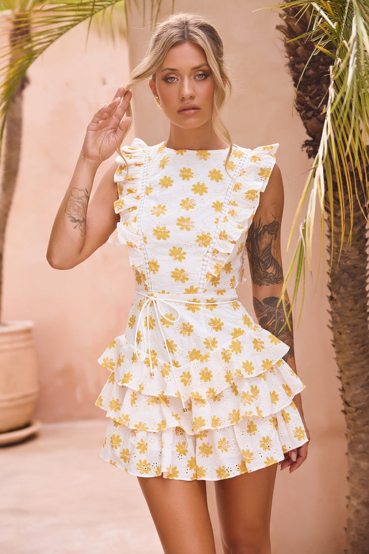 Picnic Daze Mini Dress - White for women