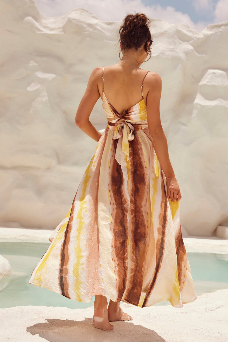 Plans For Summer Maxi Dress - Tan Multi for women
