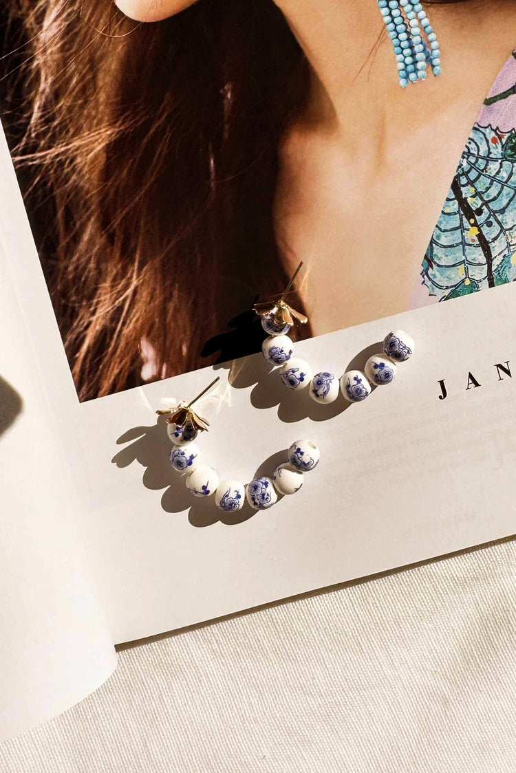 Porcelain Muse Earrings - China Blue for women