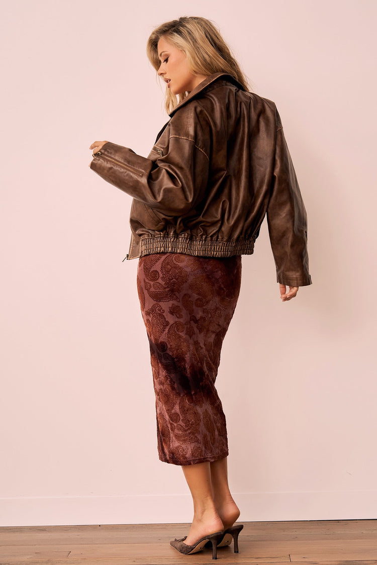 Quinn Vegan Jacket - Brown for women