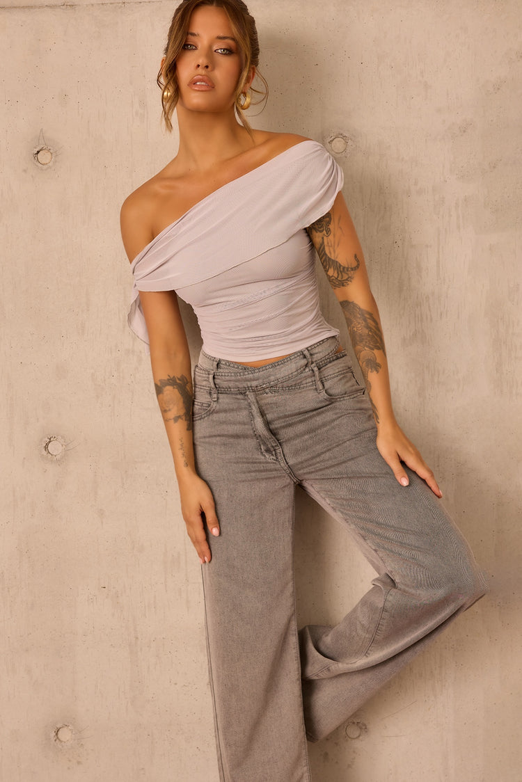Real Deal Mesh Top - Grey for women