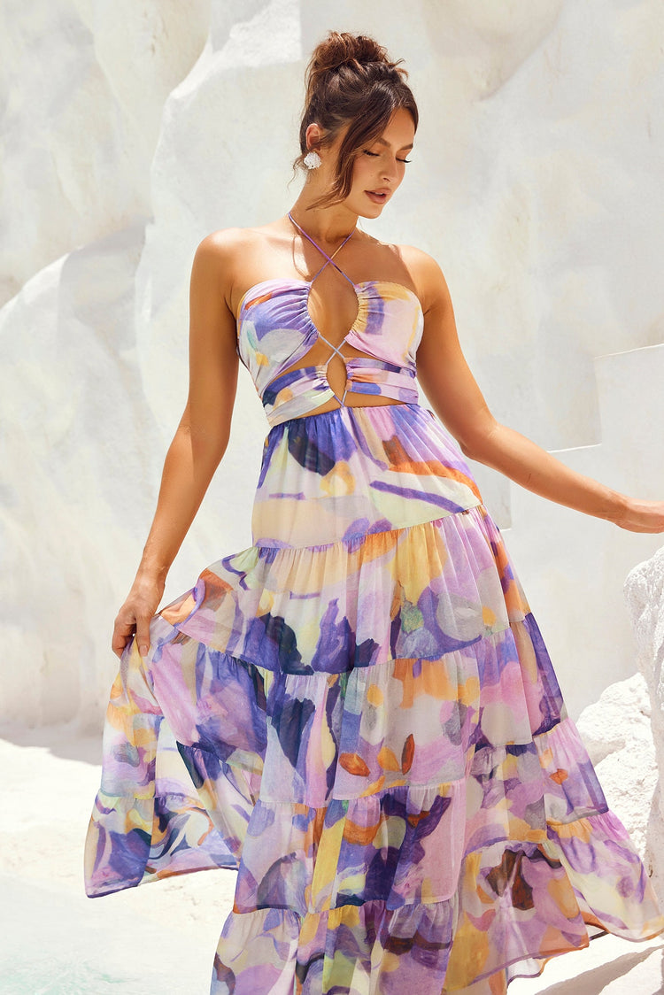 Real World Maxi Dress - Purple Multi for women