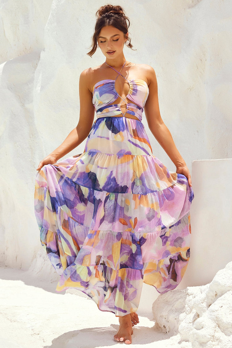 Real World Maxi Dress - Purple Multi for women