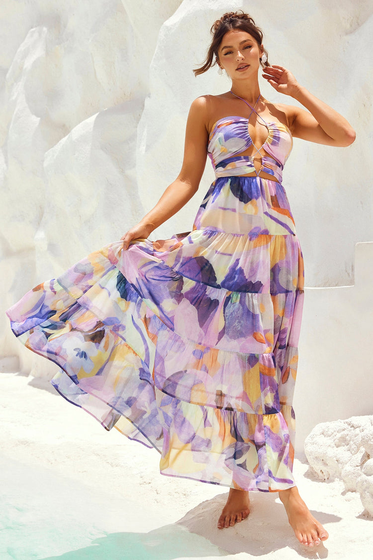 Real World Maxi Dress - Purple Multi for women
