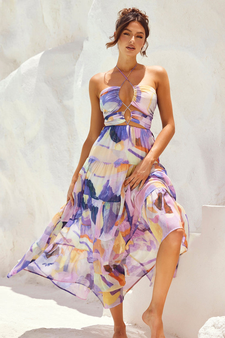 Real World Maxi Dress - Purple Multi for women