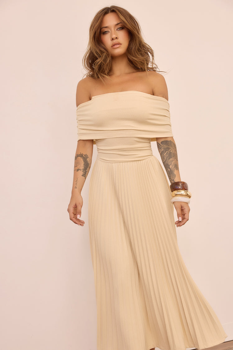Refined Edge Jersey Maxi Dress - Beige for women