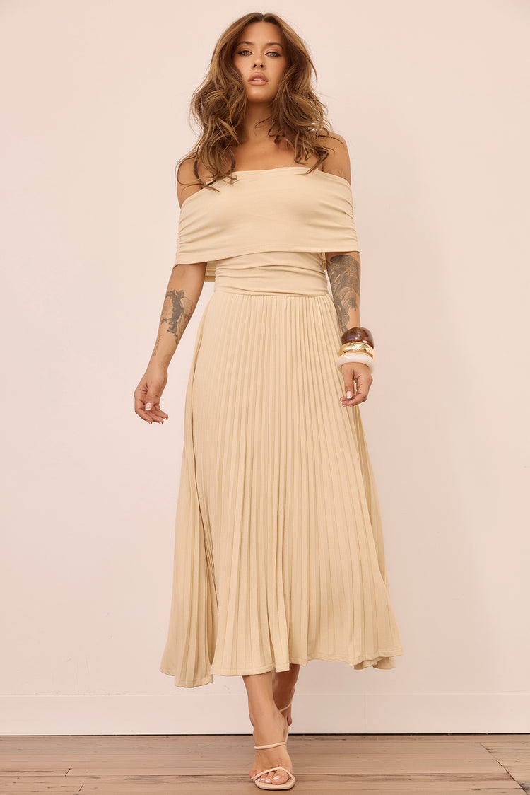 Refined Edge Jersey Maxi Dress - Beige for women