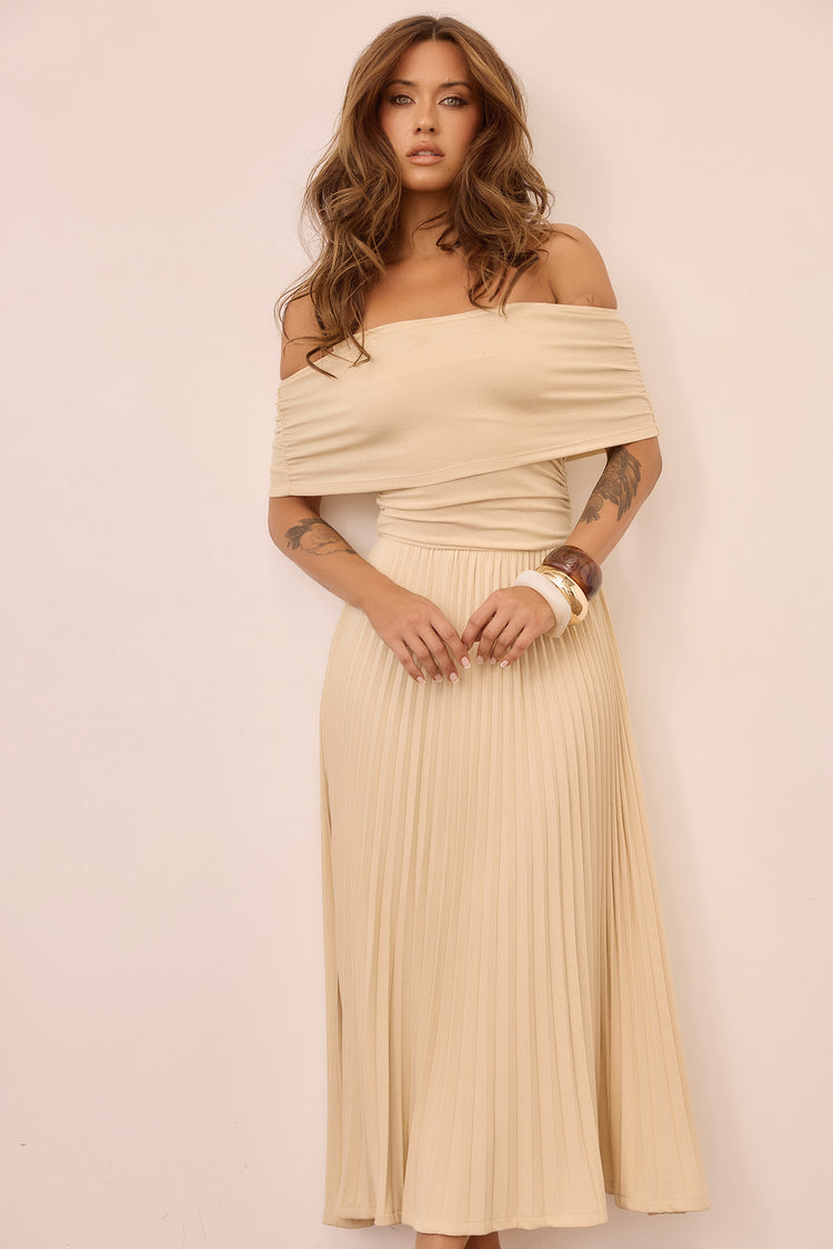 Refined Edge Jersey Maxi Dress - Beige for women