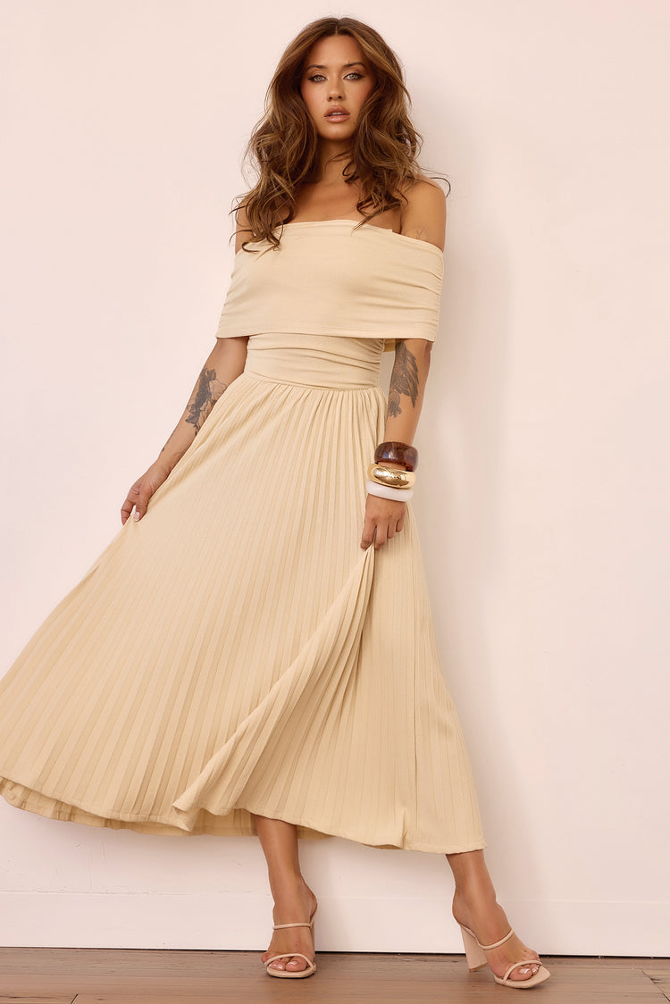 Refined Edge Jersey Maxi Dress - Beige for women