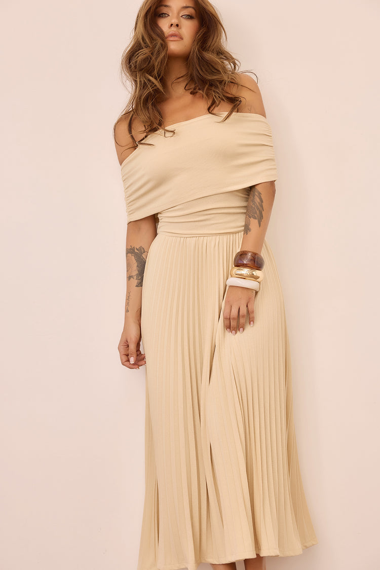 Refined Edge Jersey Maxi Dress - Beige for women